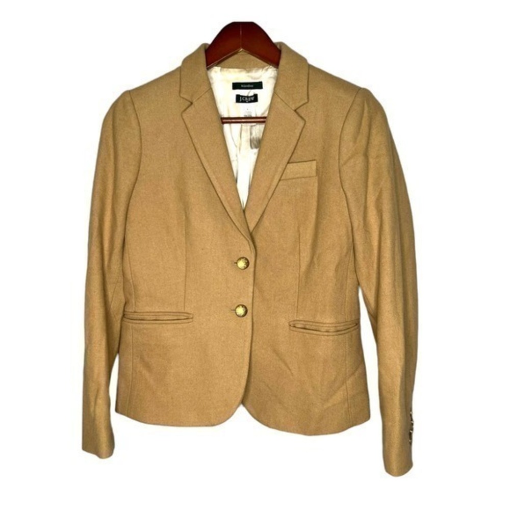 J. Crew Schoolboy Blazer Size 2 Brown Women's Classic Wool Jacket Career Suit
